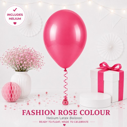 Rose Colour Helium Latex Balloon Singapore