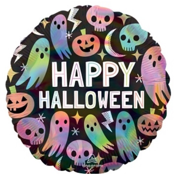 Pastel Iridiscent Happy Halloween Mylar Balloon Singapore