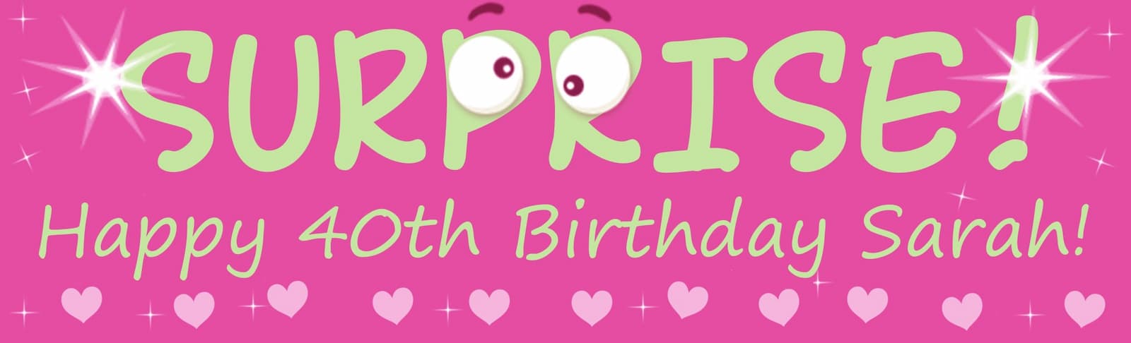 SUPRISE! Happy Birthday Pink Customized Banner Singapore