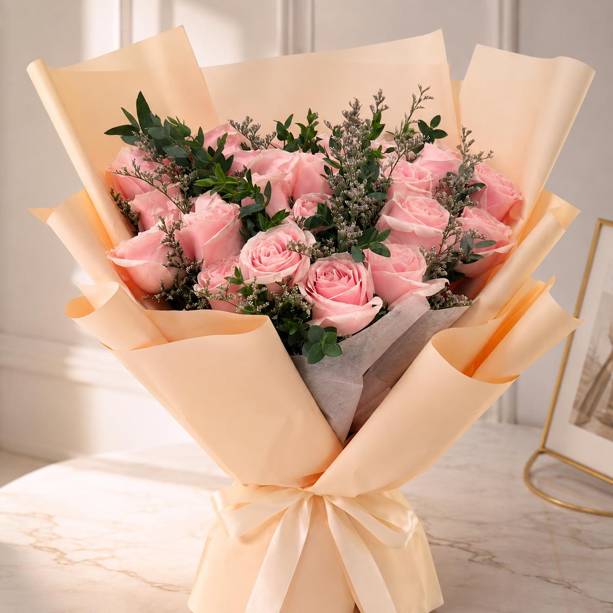 Sweet Romance Pink Roses Singapore