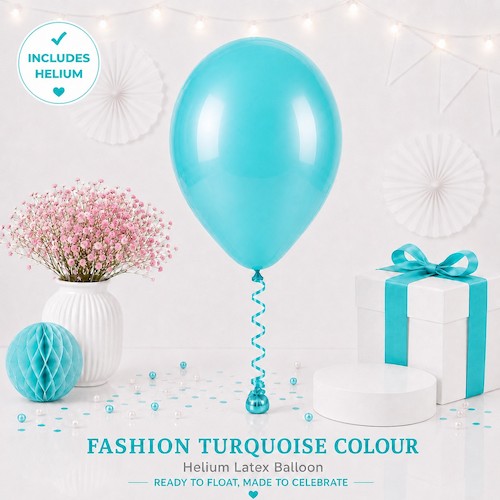 Turquoise Colour Helium Latex Balloon Singapore