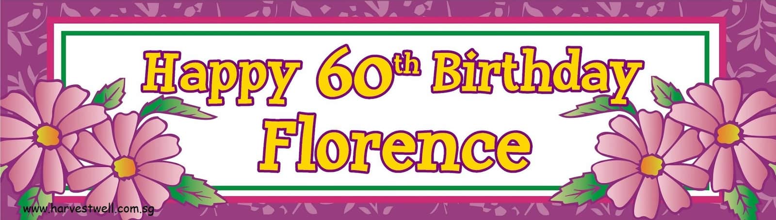 Violet Flora Celebration Customized Banner Singapore
