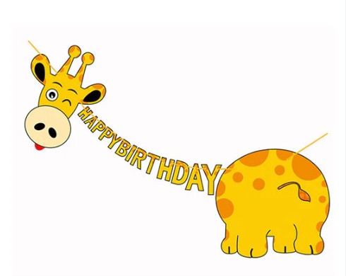 Giraffe Happy Birthday Jointed Banner